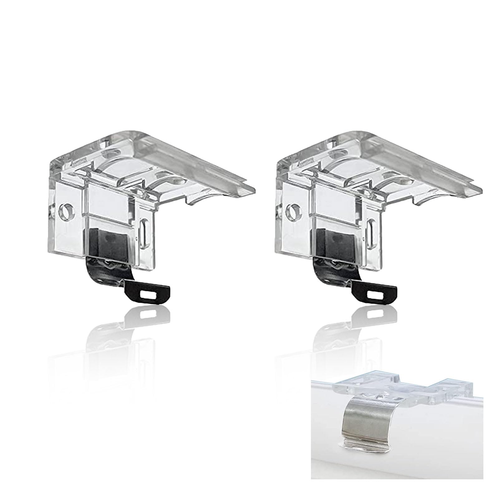 Photo 1 of 2 PCS Replacement Brackets for Cordless Blinds Mounting Bracket with Metal Clip for 1" PVC Honeycomb Pleated Shades Levolor Window Shade Holder Hardware Plastic Headrail Clip Mounting