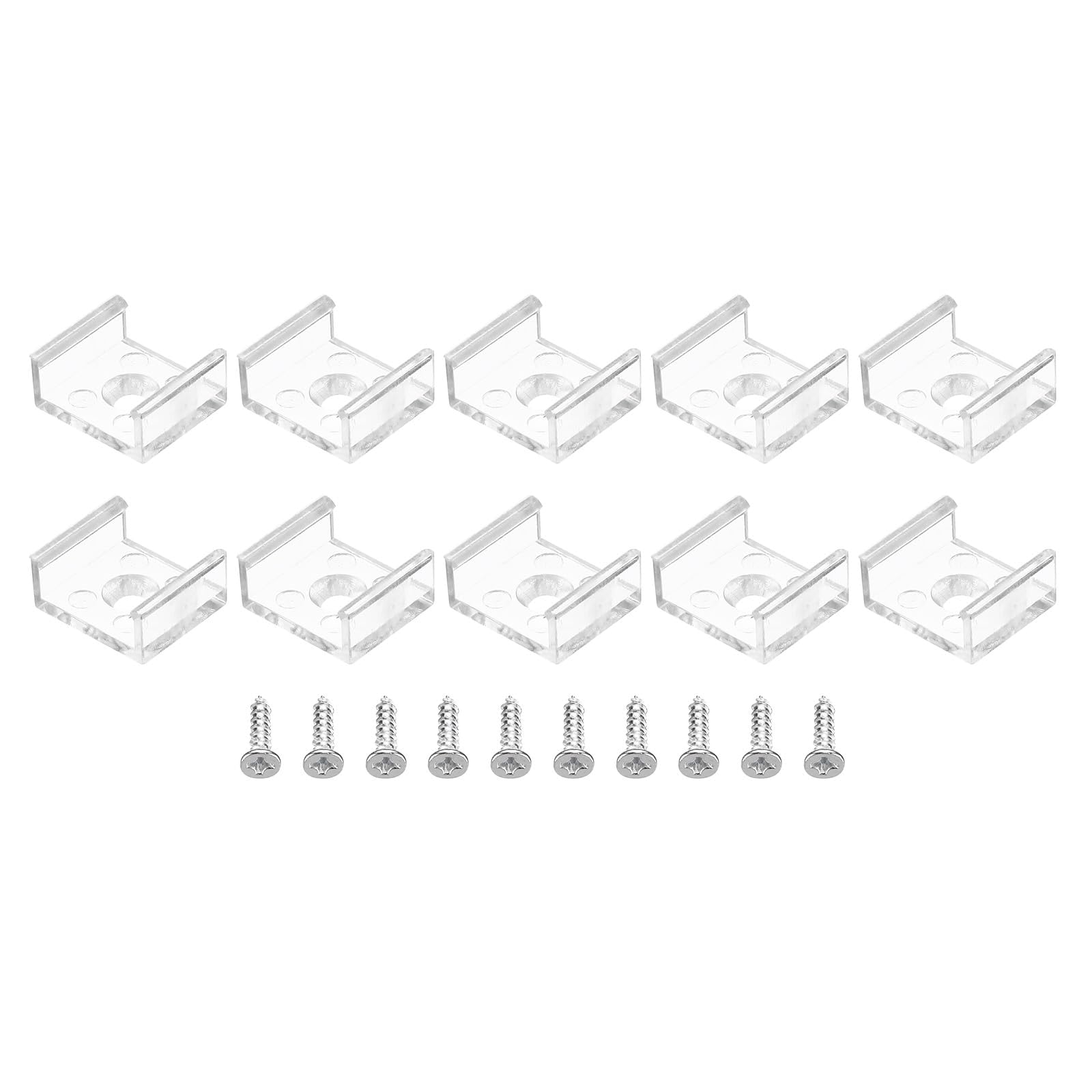 TOP-VIGOR 30Pcs LED Strip Light Clips, Waterproof Mounting Bracket Fixing Clips Plastic Clamp Holders with Screws, Lights Install Fixing Clips Clamp for 13mm Light Cable Ribbon, Translucent