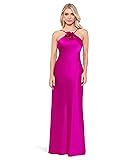 XSCAPE Women's Long Satin Flower Trim, Magenta