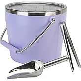 Luxfuel Insulated Beverage & Ice Bucket with Lid - Stainless Steel, Includes Scoop & Tongs, Holds 6 Longnecks or 3 Wine Bottles, Keeps Ice for Hours, Portable Handle for Parties & Outdoors (7.5L)