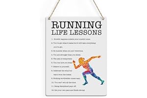 SENJIAN Running Gifts Inspirational Quotes Cross Country Running Gifts Rustic Wall Decorations Motivational Marathon Runner Gifts Farmhouse Wall Hanging Decor Best Team Gifts Wood Plaque for Home Office Dorm
