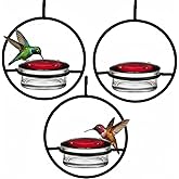 Mosaic Birds Hummble Slim Glass Hummingbird Feeder 3.4 oz Capacity, Clear Recycled Glass Hanging Feeder| for Garden, Pack of 3