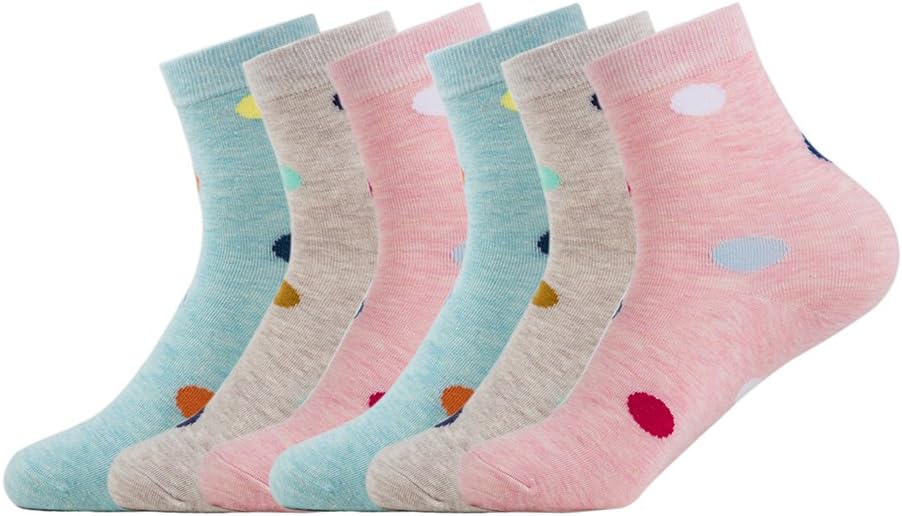 Womens Cute Novelty Funny Socks Casual Ankle Cotton Socks Cartoon Crew Animal Socks (6 Pack in Giftbox)