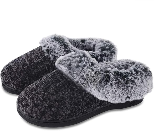 fuzzy slip on shoes