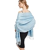vimate Silky Paisley Pashmina Shawl Scarf-Women's Soft Double-side Jacquard Pashminas Wrap for Evening Dress Travel Shawl