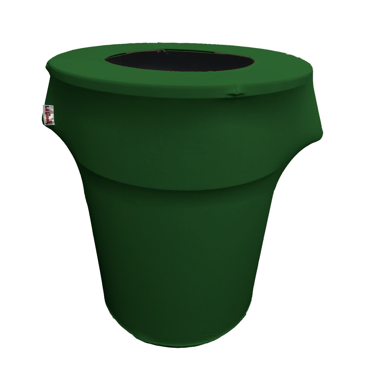 LA Linen Stretch Spandex Trash Can Cover 44-Gallon Round,Emerald Green, Microfiber Polyester, 66 x 81.28 x 0.05 cm