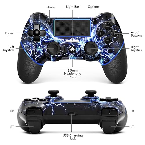 AceGamer Wireless Controller for PS4, Custom Design V2 Gamepad