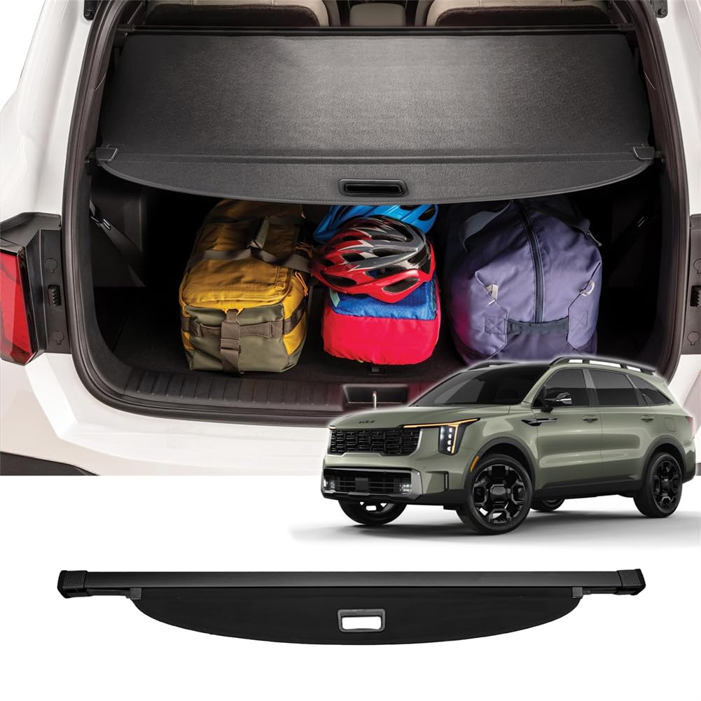 Vesul Cargo Cover Compatible with Kia Sorento/Hybrid/Plug-in Hybrid 2021-2025 Retractable Security Shade Shield Tonneau Cover Luggage Privacy Screen Black Image