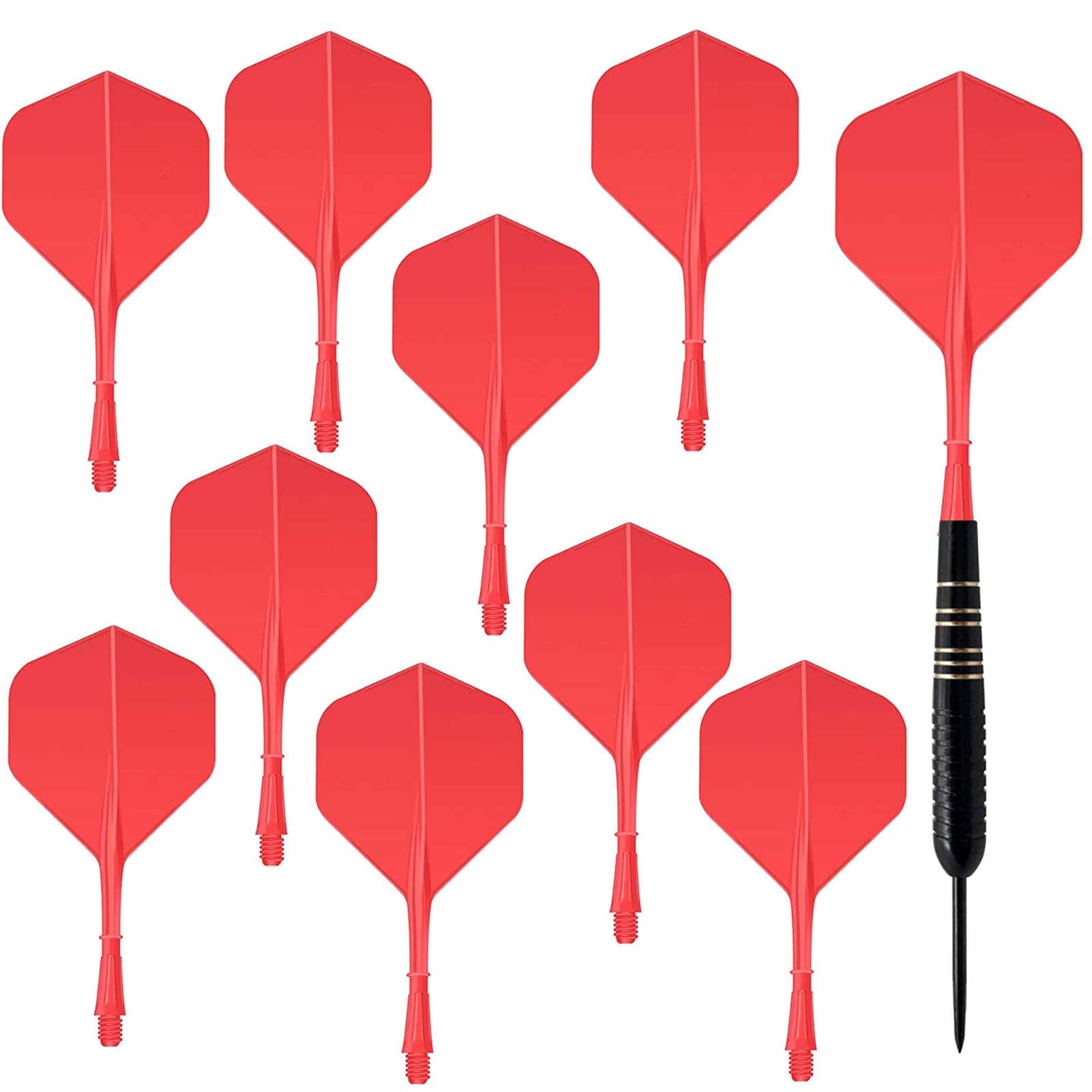HERZWILD Dart Shafts and Flights Made of One Piece Darts Accessories Dart Filghts Dart Shafts (Red)