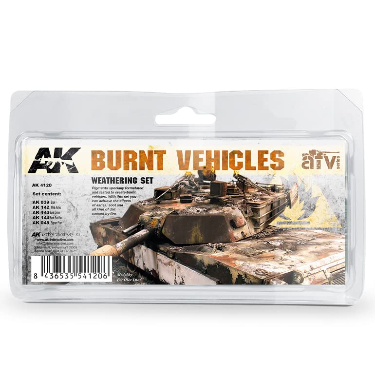 AK Interactive AFV Series - Burnt Vehicles Weathering Set - AK4120