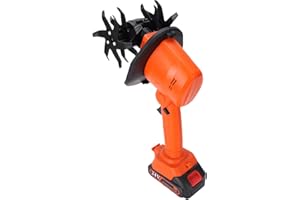 Handheld Garden Tiller Cordless Electric Tiller 235RPM Handheld Garden Cultivator Manganese Steel Blades Suitable for Gardeni