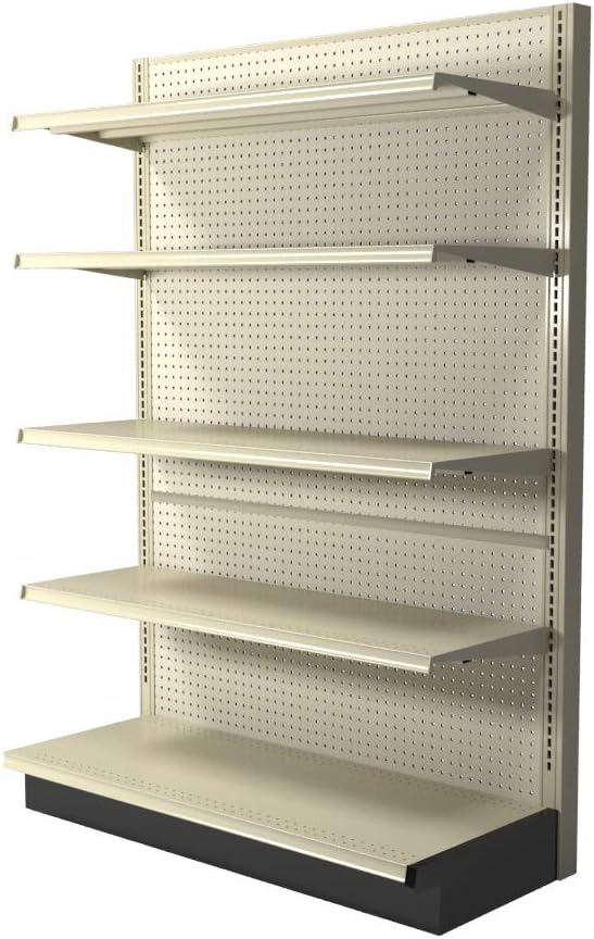 Lozier Gondola Shelving Wall Unit - 5 Shelf - Industrial Grade Holds 2100 lbs Off-White 48"W x 72"H x 19"D