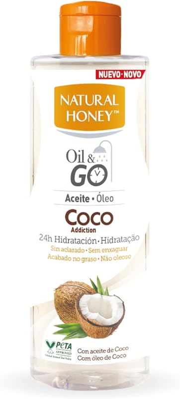 , Óleo & Gás Coco Addiction, Óleo de Banho Enxaguante com Óleo de Coco, 24H de Hidratação com Aroma Tropical, Rápida Absorção, Final Não Gorduroso, Nutritivo e Revitalizante, 250 ml