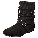 Faux Suede Slouchy Flat Ankle Boots Brown 5.5-10