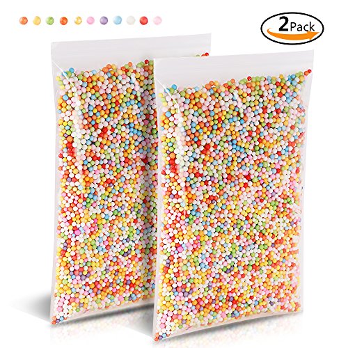 Teenitor Slime Foam Balls, Styrofoam Foam Balls 0.1-0.18 Inch Household School Arts Crafts Supplies Fits For Stick to Slime - Assorted Colors - 2 Pack