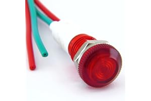 Pack of 10 YuCo YC-9WRT-23R-12-10 RED 9MM LED Indicator Miniature Pilot Light 12V AC or DC