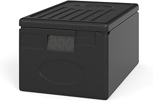 COSTWAY 49 Qt Insulated Food Pan Carrier, Non-Electrical Food Warmer with Built-in Handles & Stackable Design, Portable Food 