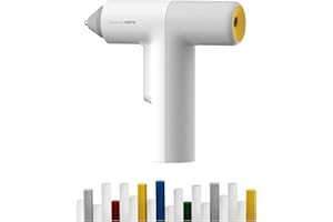 HOTO Pistolet à colle chaude Easyflow, pistolet à colle sans fil avec 40 bâtons, préchauffage rapide en 30 secondes, 3000 mAh