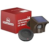 eMACROS 1/2 Mile Solar Wireless Driveway Alarm, 1 Receiver &amp; 1 Sensor | Non-APP, plug-in receiver with weatherproof motion sensor, for driveways, homes and large properties