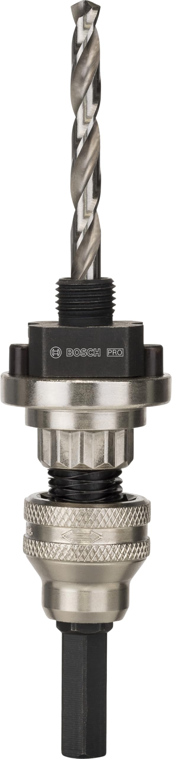 Bosch 1x PRO Q-Lock Arbor with Hexagon Socket for Hole Saw Quick Change System (for Metal pipes and profiles, Plastics, 215 x 107 mm, Professional Accessory Rotary Drill/Drivers)
