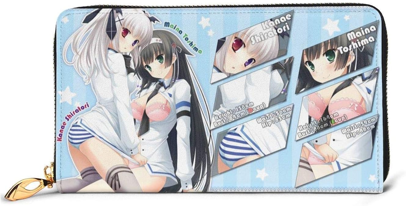 Amazon 財布 妹のおかげでモテすぎてヤバい 3 ロングウォレット 男女通用 本革ファスナー 大容量 金属ジップレザー財布 おしゃれ 大容量多機能 高品質カードホルダーバッグ 男女共用高級おしゃれな メンズバッグ 財布