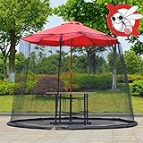 Patio Umbrella Mosquito Nets,Polyester Mesh,with Zipper Door and Adjustable Rope,Fits 8-10FT Umbrellas and Patio Tables