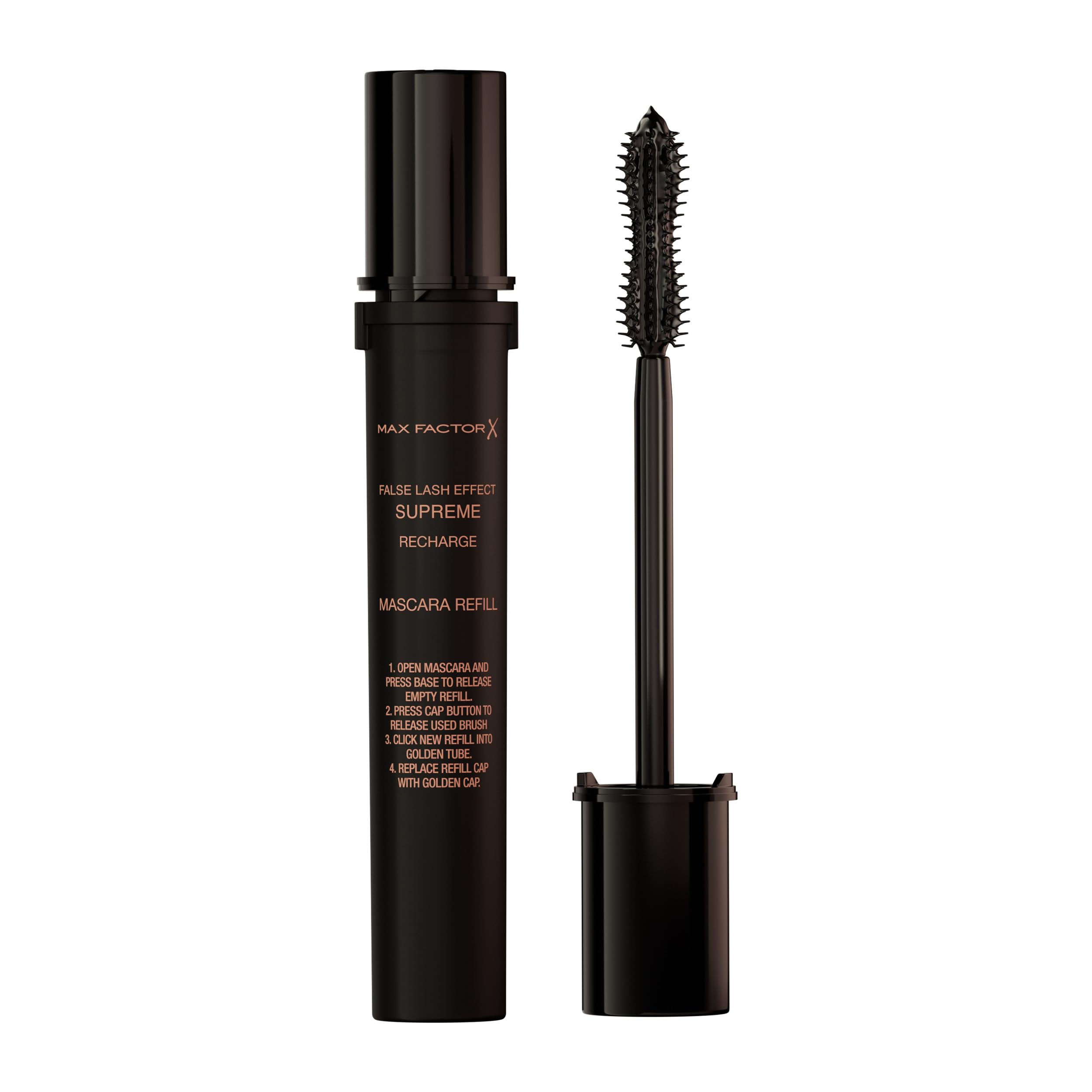 Max Factor False Lash Effect Supreme Recharge Mascara REFILL - Black, Instant 7x Volume, Healthier-Looking Lashes, Keratin-Rich Formula