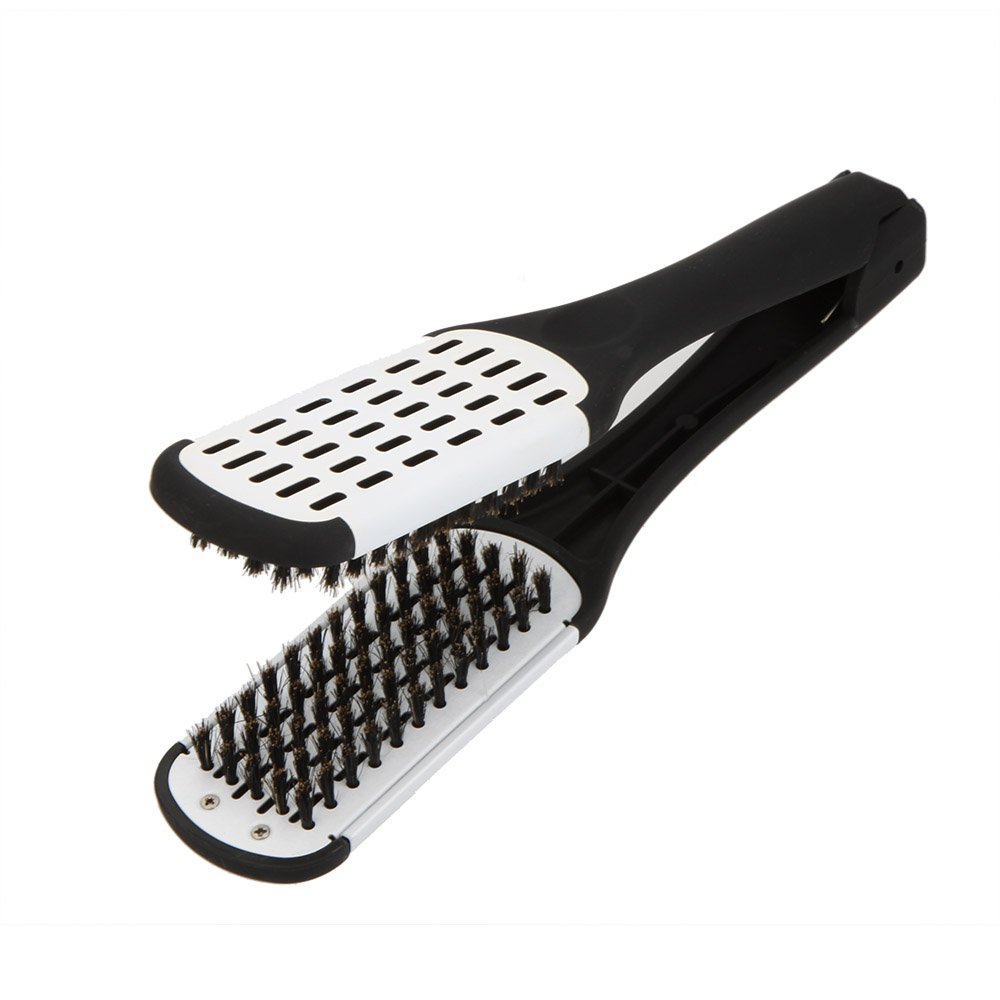 Layhou Wild Boar Hair Straightening Brush - Double Sided Heat Resistant Comb for Straight Hair
