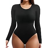 YOGINGO Long Sleeve Bodysuit for Women Crew Round Neck Basic Women Clothing Body Suit Tops Leotards for Womens Jumpsuit