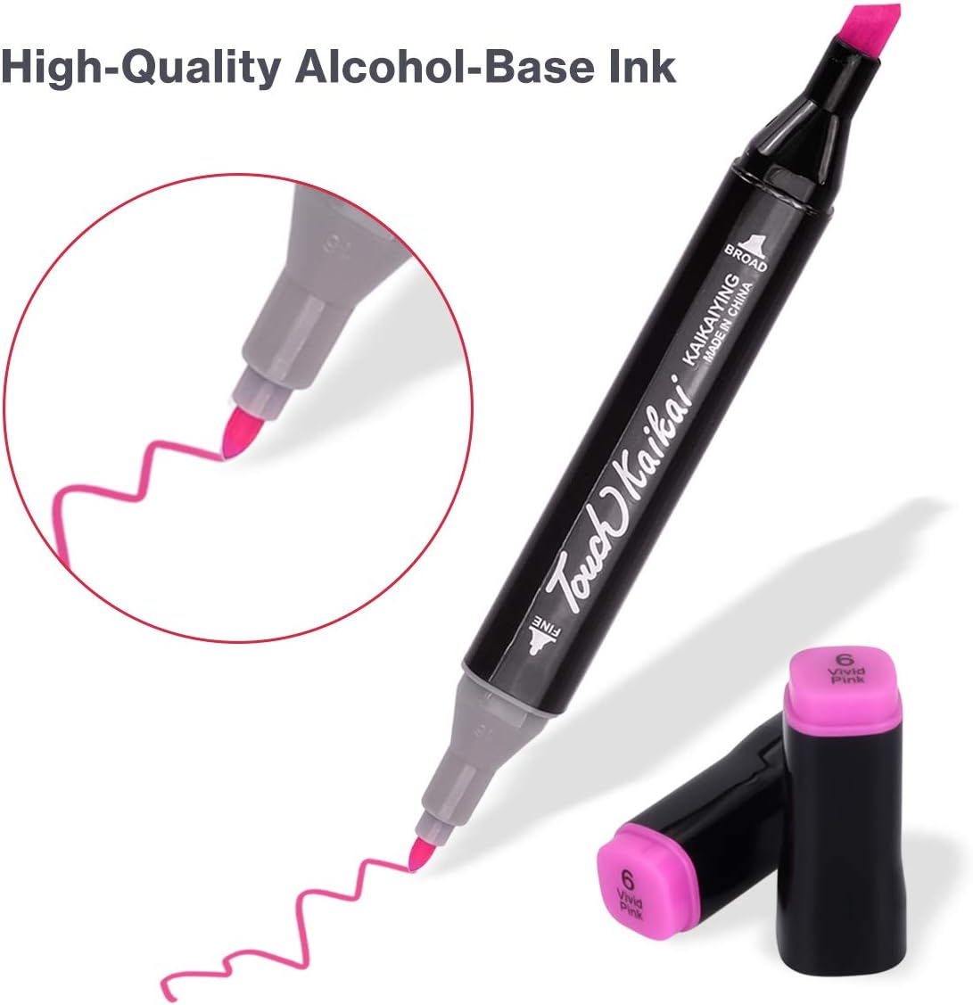 Artist Marker Set 80 Color Dual Tip Permanent Alcohol Based Markers Colored Artist Drawing Marker Pens, Highlighter Pen Sketch Markers for Drawing Sketching Adult Coloring, Alcohol-based Markers : Office Products