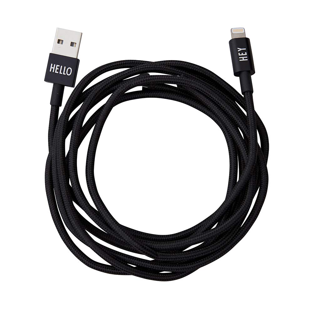 Design Letters Extra long Cable 1.85m, iPhone (Black)