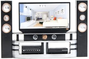 E-TING Miniature Dollhouse Furniture Accessories Playset for 11.5-12 inches Dolls (Hi-Fi TV Cabinet Set)