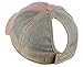 D&Y Ponyflo Ponytail Messy High Bun Distressed Adjustable Trucker Baseball Cap, Dusty Pink
