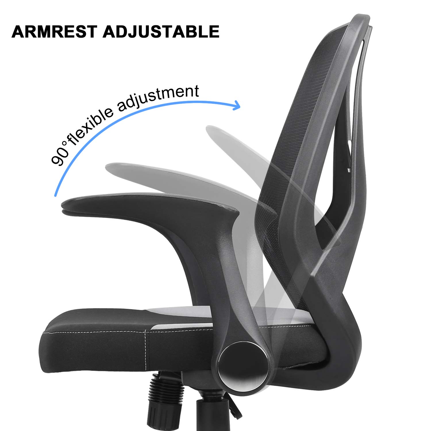 mysuntown Armless Office Chair Ergonomic Task Office Chair No Arms
