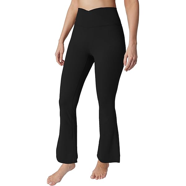 Girlfriend Collective Compressive rib flare legging zwart van rPET dames | Sophie Stone
