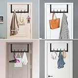 CASPLUS Heavy Duty Over Door Hooks 12 Hooks Aluminum Black view 5