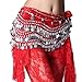 ZLTdream Women's Belly Dance Wave Shape Hip Scarf With Silver Coins