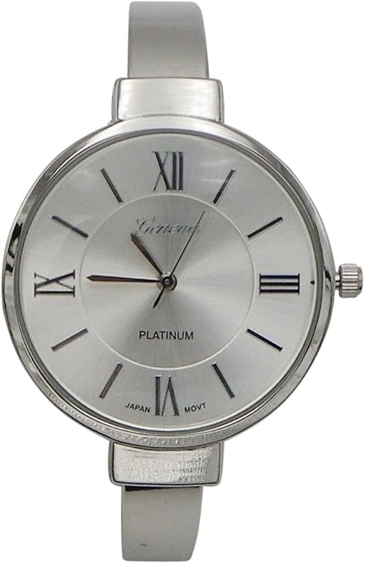 Rosemarie Collections Women's Silver Tone Round Face
