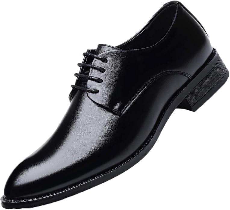 Generic1 Men Business Shoes Classic Solid Color Low Cut LaceUp Casual