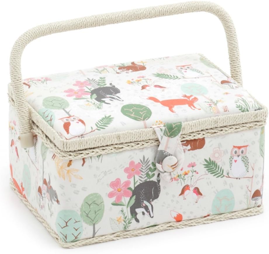 Hobby Gift 'Woodland' Medium Rectangle Sewing Box 18.5 x 26 x 15cm (d/w/h)