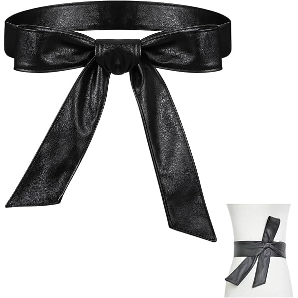 Amazon.com: Inzegao Soft Leather Tie Sash for Women Jacket  display picture 3