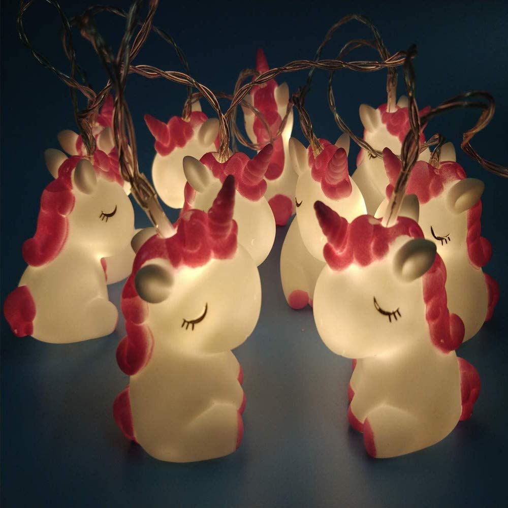 NIWWIN 10 LED Children's Bedroom Cute Animal Unicorn Night Lights for Holiday Lights Wall Window Tree Decorative Party Yard& Garden Kids Living-Room Dorm Decor