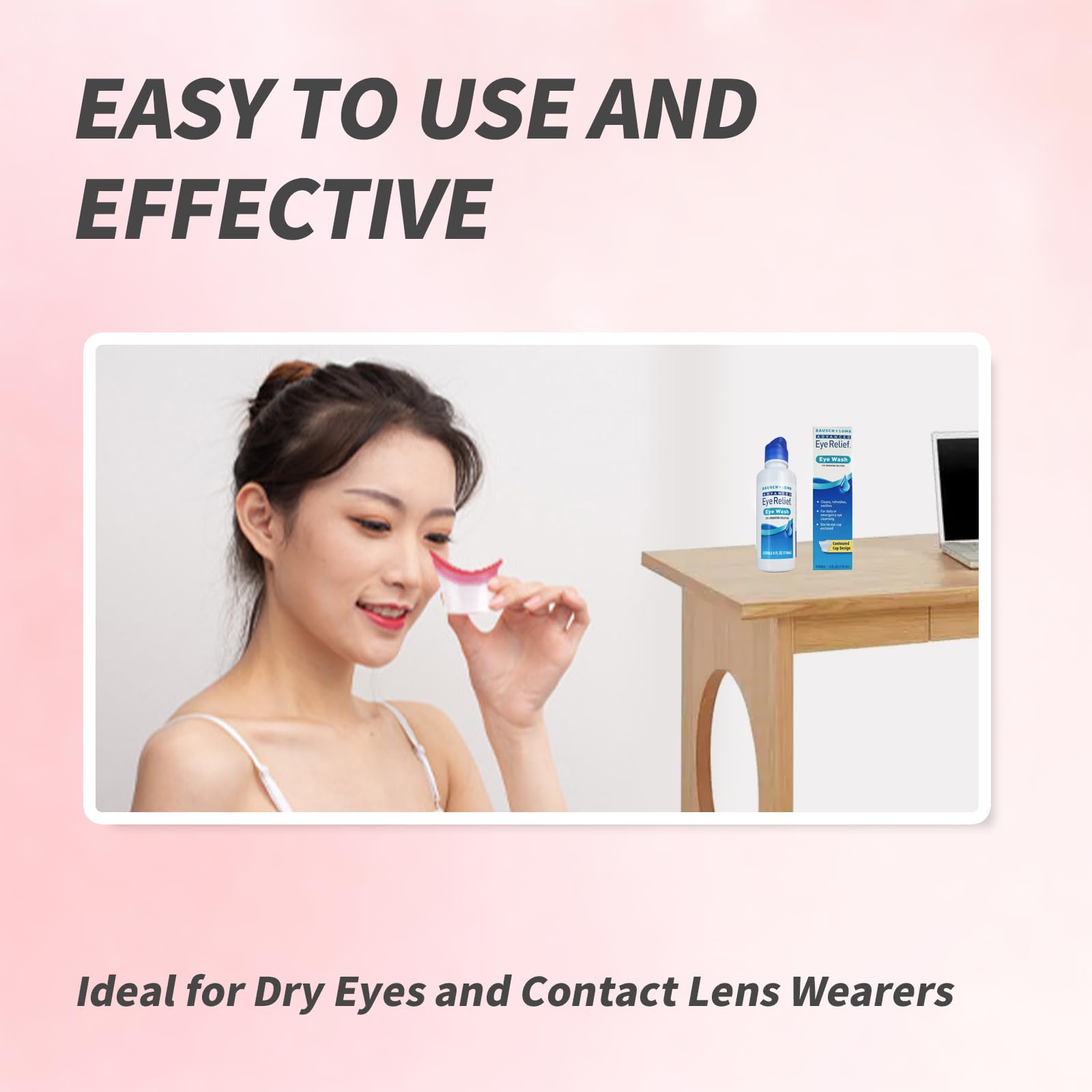 BRBASAP Eye Wash Cup 4Pack Eye Wash Kit Bath Kit Silicone Eyelash Lid Care for Tired Dry Eyes Effective Eye Cleaner Solution with Storage Container Soothing Tired Eyes (Blue and Pink)