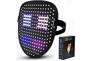 Funle Led Mask with Gesture Sensing, Light Up Face Mask, Led Halloween Mask,Digital Mask for Costume Cosplay Party Masquerade