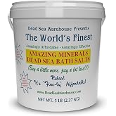 Dead Sea Warehouse - Dead Sea Salts for Soaking - 100% Dead Sea Mineral Bath Salts - Great for Soothing Muscles Aches, Relaxation, Alleviate Skin Issues - Unscented - 5lbs (Pack of 1)