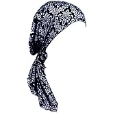 beauty YFJH Scarf Cotton Lined Pretied Headwrap Beanie Turban Chemo Pre-Tied Headwear Bandana Head scarves For Cancer