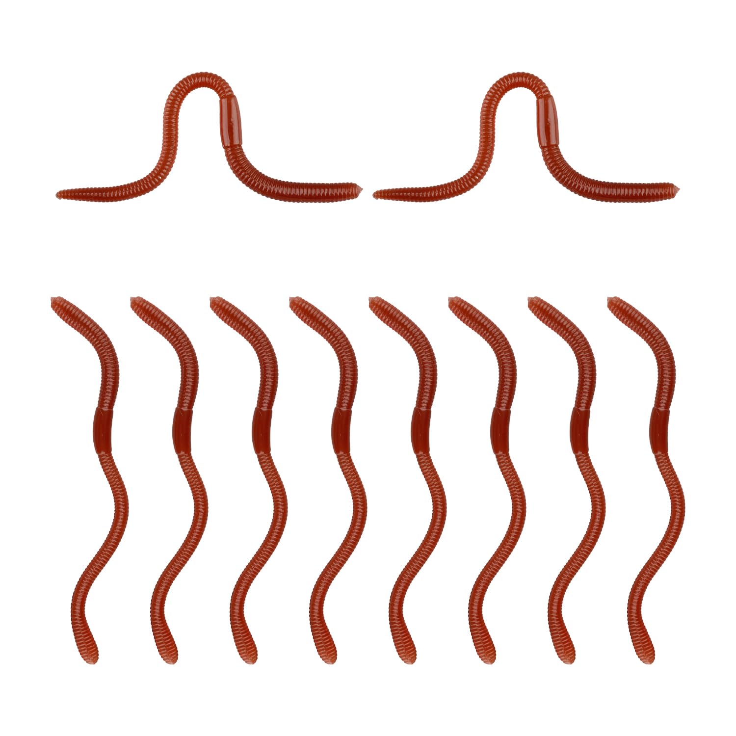 Tabanzhe 10PCS Stretchy Realistic Earthworms-Scary Fake Worms Props Soft Wiggly Rubber Earthworms Trick Supplies for Prank Party April Fools Day Party Favor Halloween Party Decorations