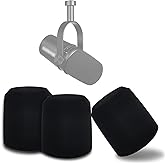 Boseen Microphone Foam Windscreen for MV7, Mic Cover Microphone Windscreen for MV7 Professional Mic Foam for Recording, 3PCS