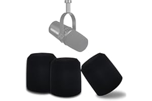 Boseen Microphone Foam Windscreen for Shure MV7, Mic Cover Microphone Windscreen for MV7 Professional Mic Foam for Recording, 3PCS