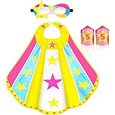 iROLEWIN Superhero-Capes for Kids Super Hero Costumes Girls-Boys Toddler Dress Up Clothes as Party-Toys Gifts Mask Bracelet